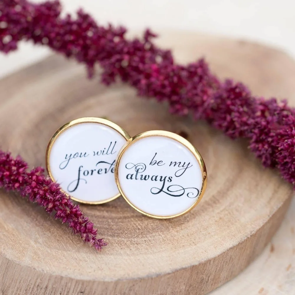 NEW Handmade “You Will Forever Be My Always” Men’s Cufflinks | Groom Gift